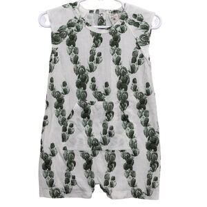 Kate Quinn Cactus Sleeveless Henley Kanga Jumpsuit Romper Size 18-24 Months Cott